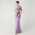 Graceful Sequin Embellished Mesh Mermaid Maxi Dress